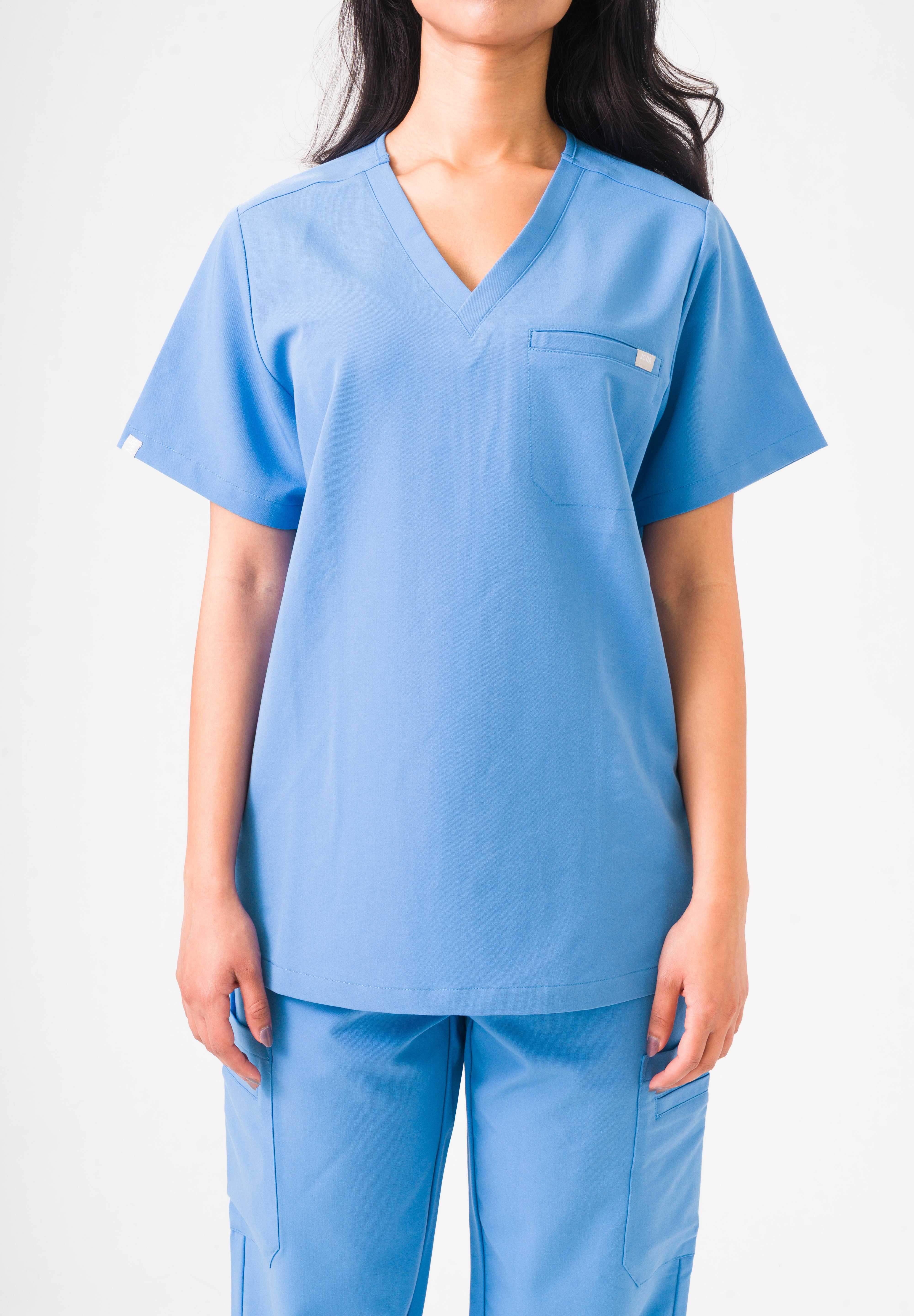 Olivia Scrub Top - Ceil Blue