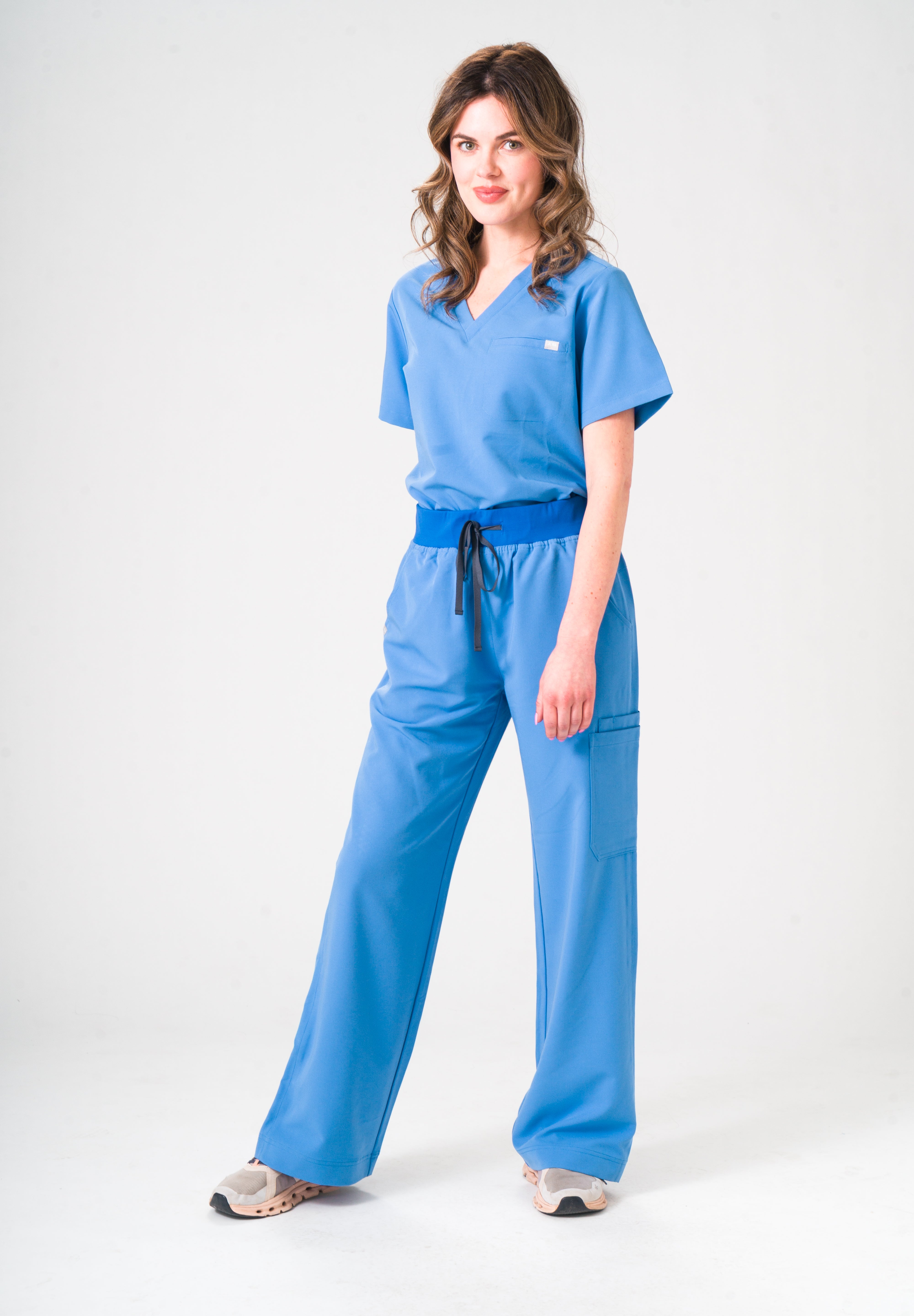 Olivia Scrub Top - Ceil Blue