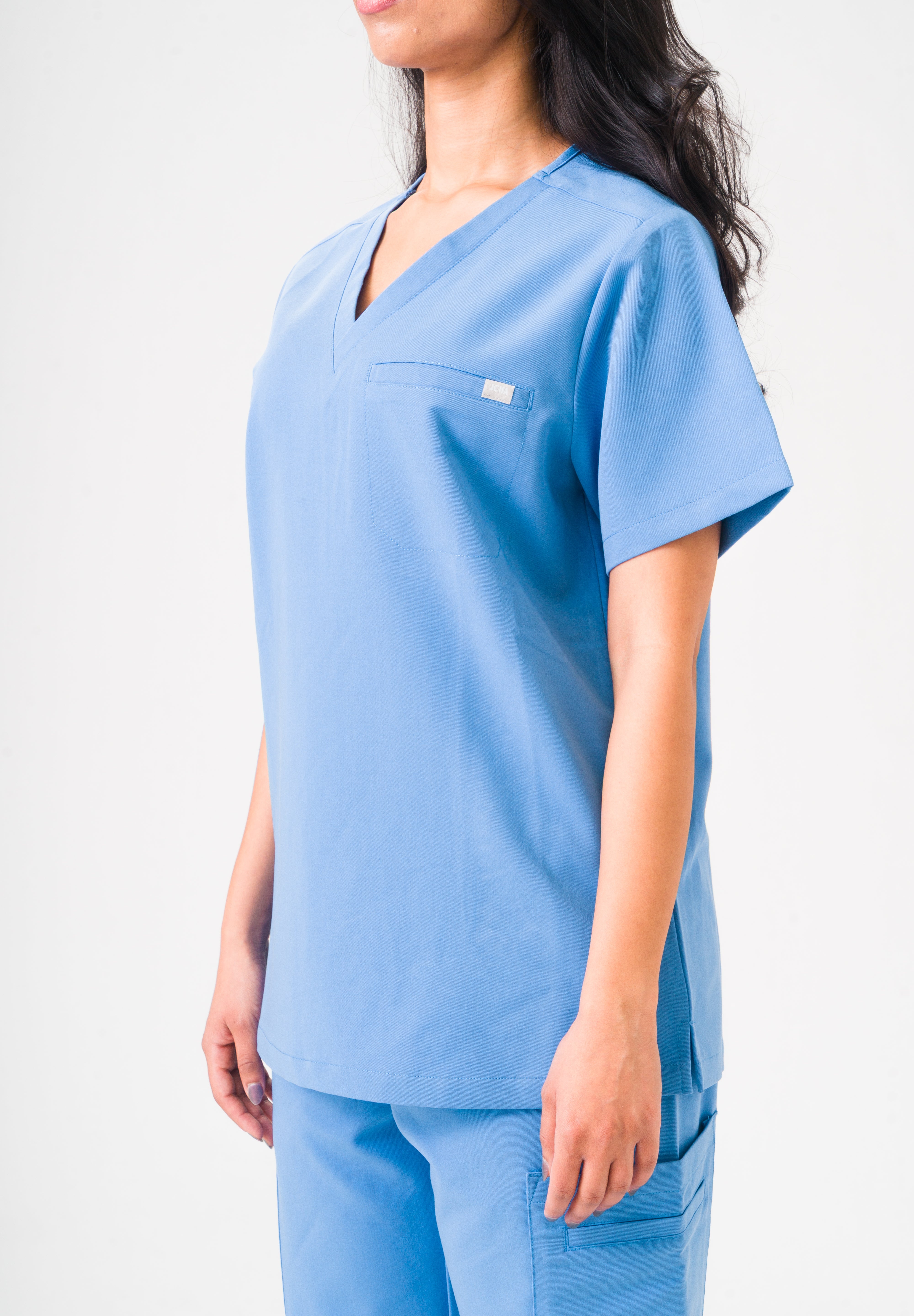 Olivia Scrub Top - Ceil Blue