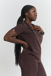 Olivia Scrub Top - Espresso