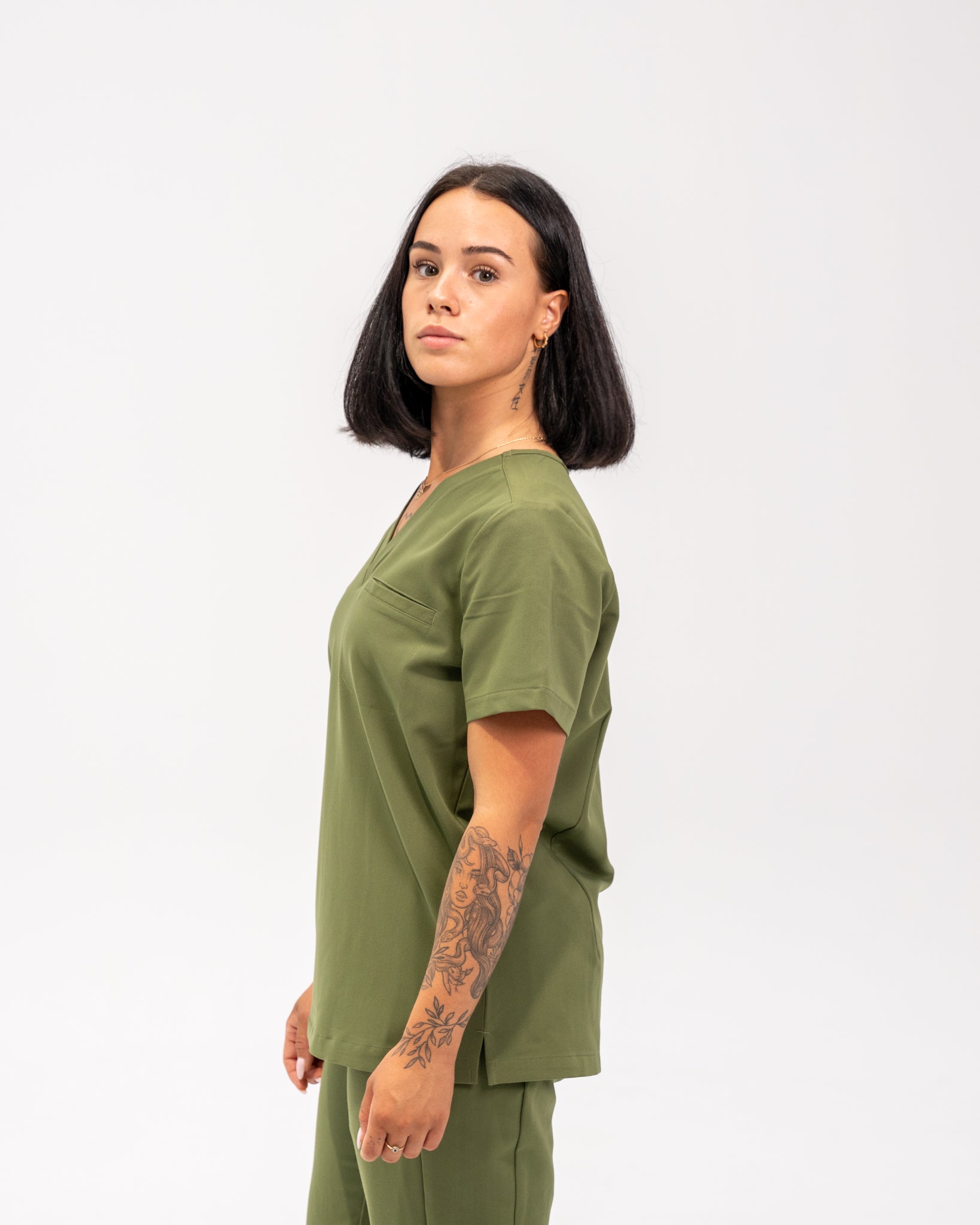 Olivia Scrub Top - Mossy Green