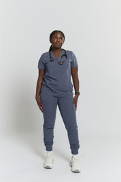 Olivia Scrub Top - Stormy Grey