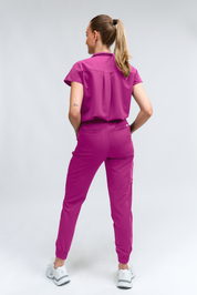Haut de gommage Ophelia à manches courtes – Fuchsia