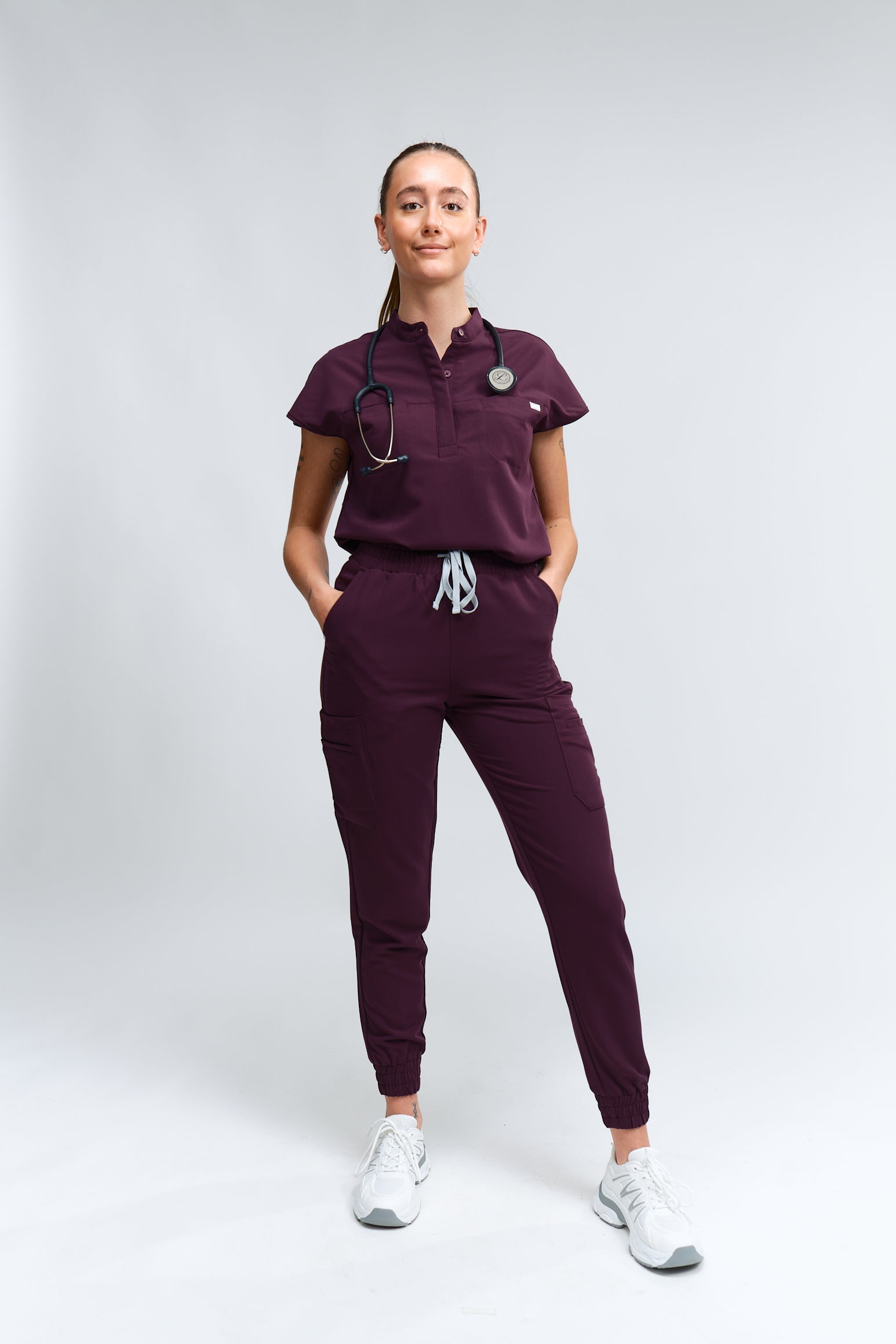 Tunique médicale Ophelia à manches courtes - Violet royal