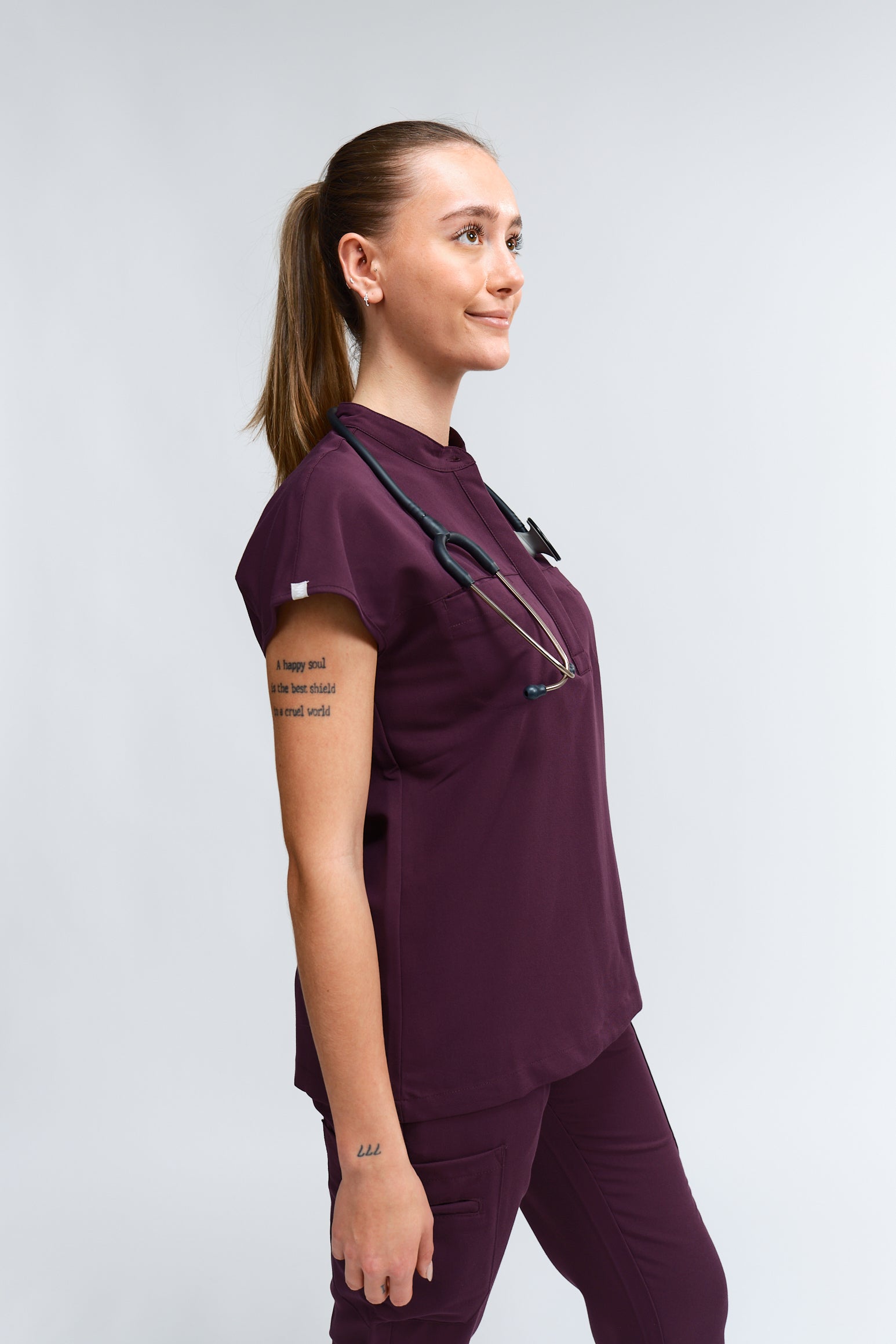 Tunique médicale Ophelia à manches courtes - Violet royal
