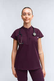 Tunique médicale Ophelia à manches courtes - Violet royal