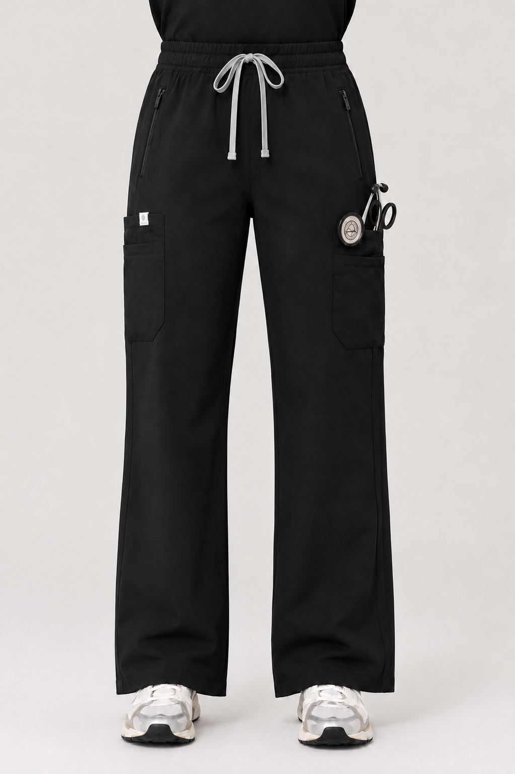 Quinn Wide Leg Scrub Pants - Black