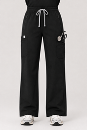 Quinn Wide Leg Scrub Pants - Black