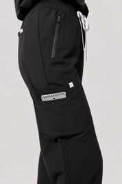Quinn Wide Leg Scrub Pants - Black