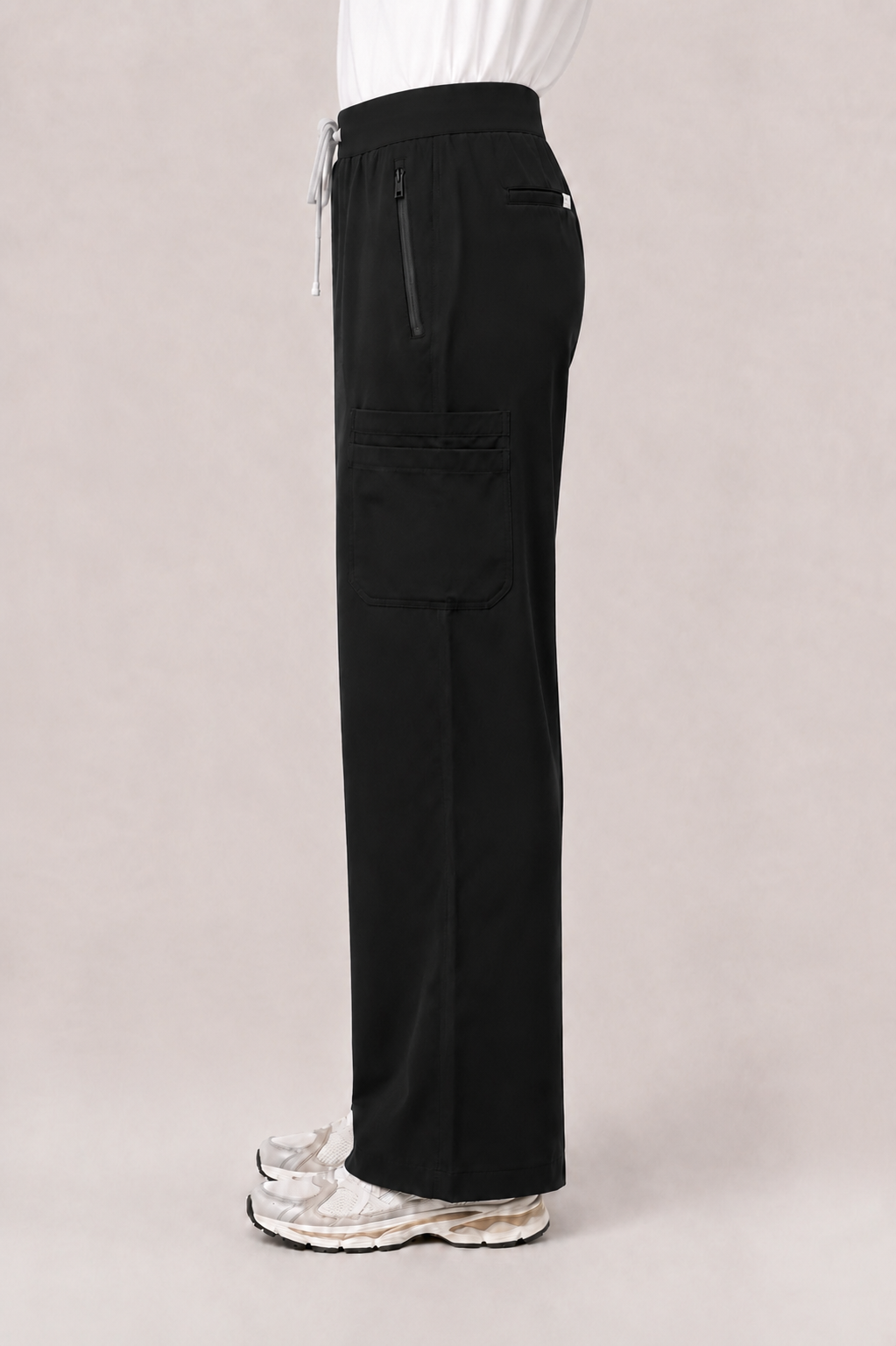 Quinn Wide Leg Scrub Pants - Black