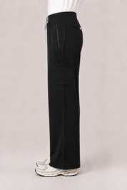 Quinn Wide Leg Scrub Pants - Black