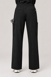 Quinn Wide Leg Scrub Pants - Black