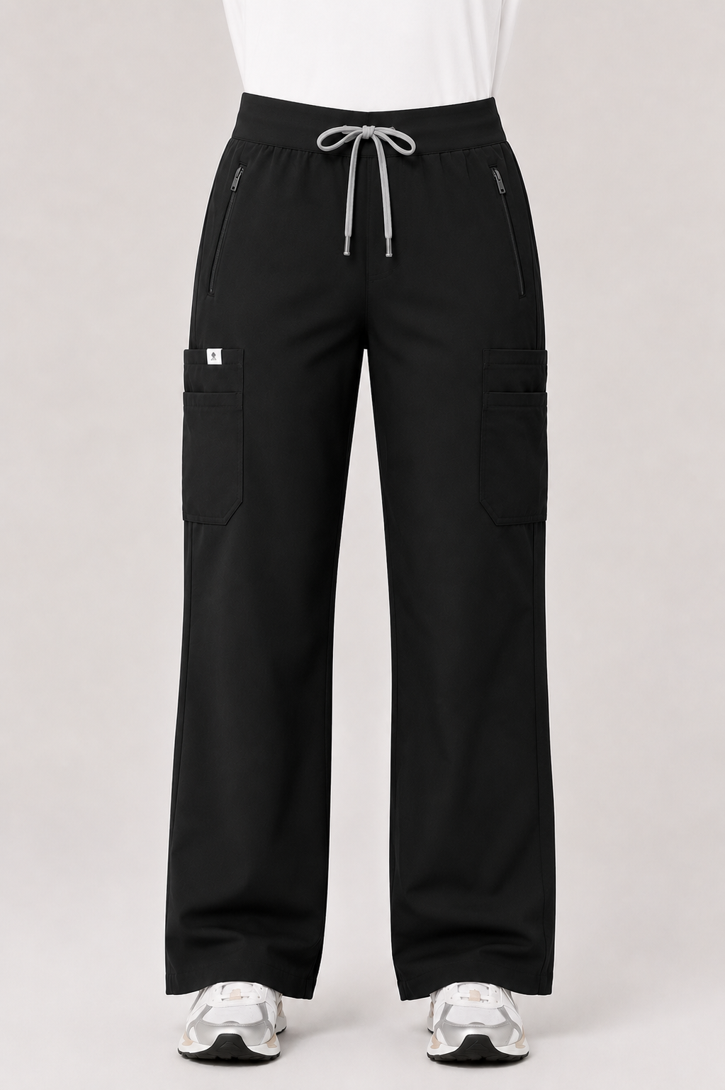 Quinn Wide Leg Scrub Pants - Black