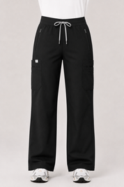Quinn Wide Leg Scrub Pants - Black