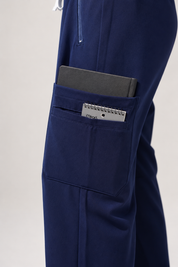 Quinn Wide Leg Scrub Pants - Navy