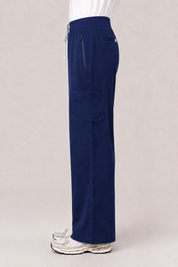 Quinn Wide Leg Scrub Pants - Navy
