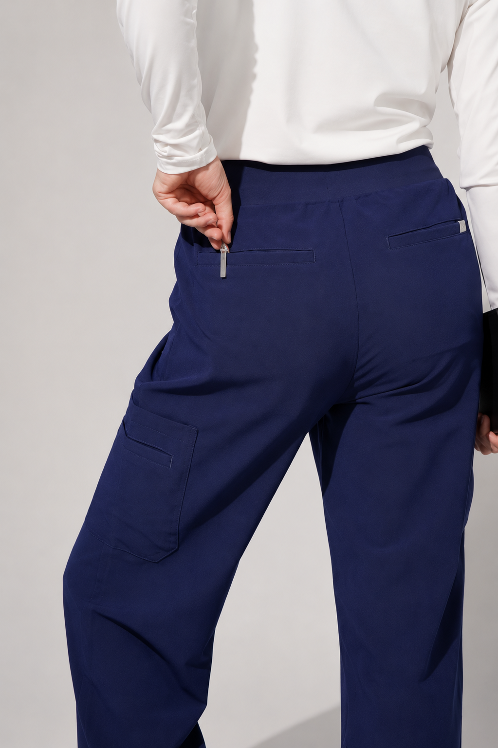 Quinn Wide Leg Scrub Pants - Navy