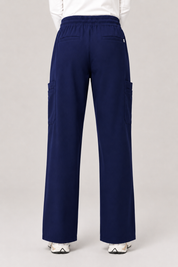 Quinn Wide Leg Scrub Pants - Navy