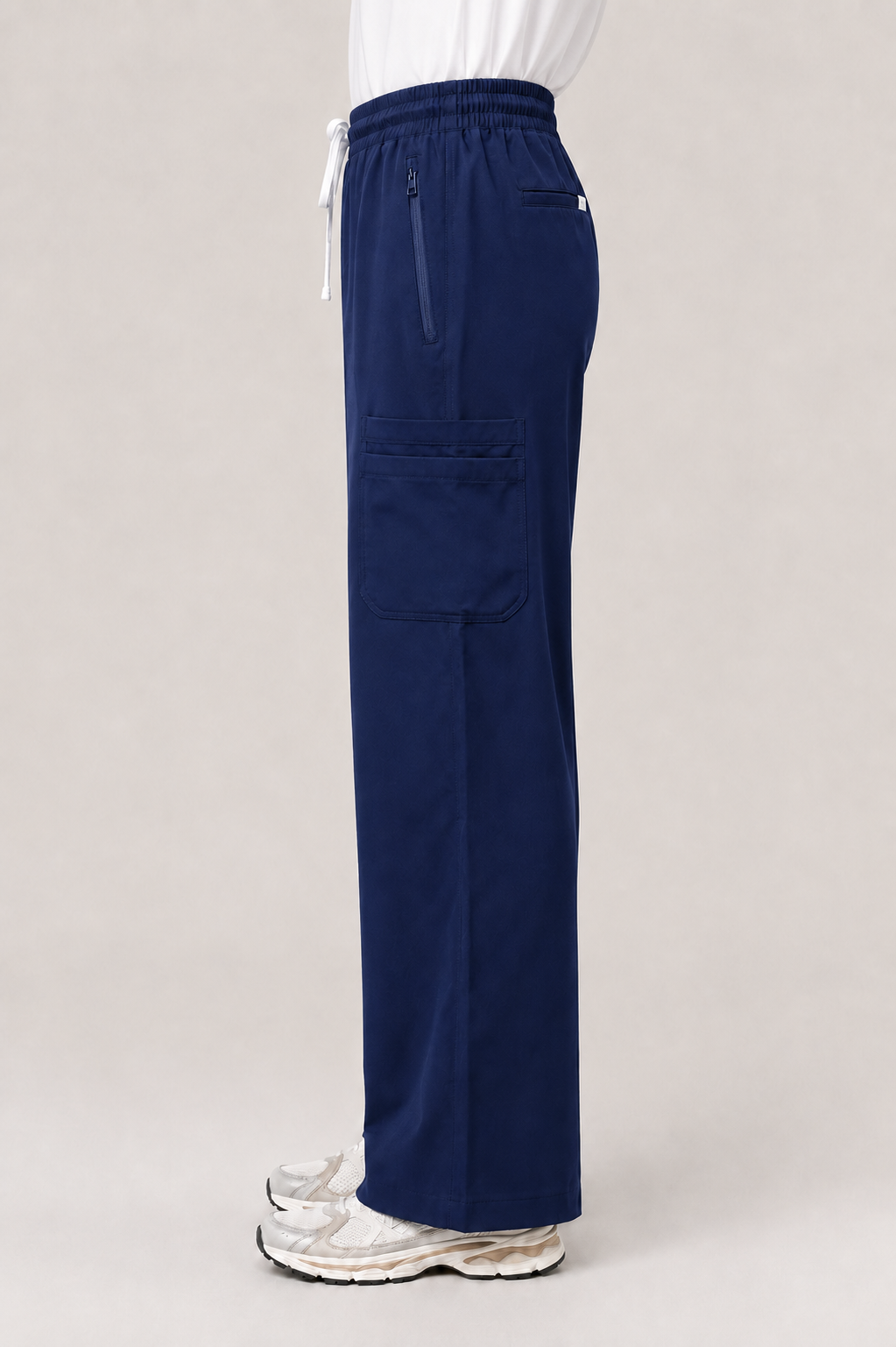 Quinn Wide Leg Scrub Pants - Navy