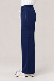 Quinn Wide Leg Scrub Pants - Navy