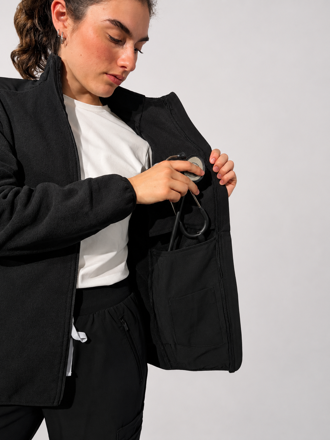 Sarah Polar Fleece Jacket- Black