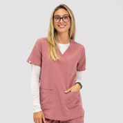 Victoria Scrub Top - Rosewood
