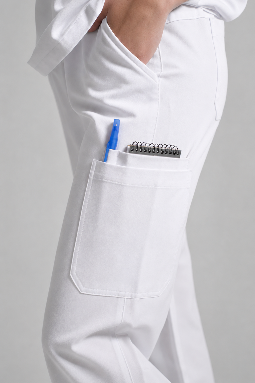 ACE Wide Leg Scrub Pants - White
